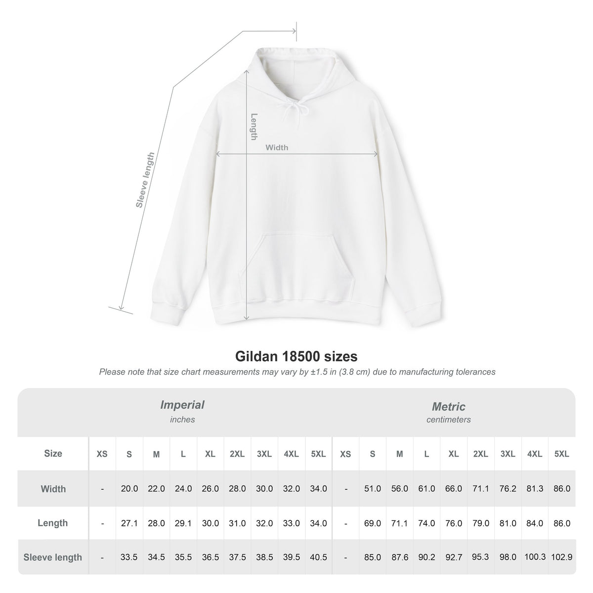 Stay Positive Logo hoodie, size chart and details