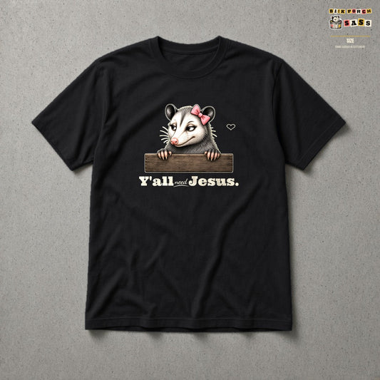 Y'all Need Jesus - Carla Tee in Black – Back Porch Sass by The Hillbillies