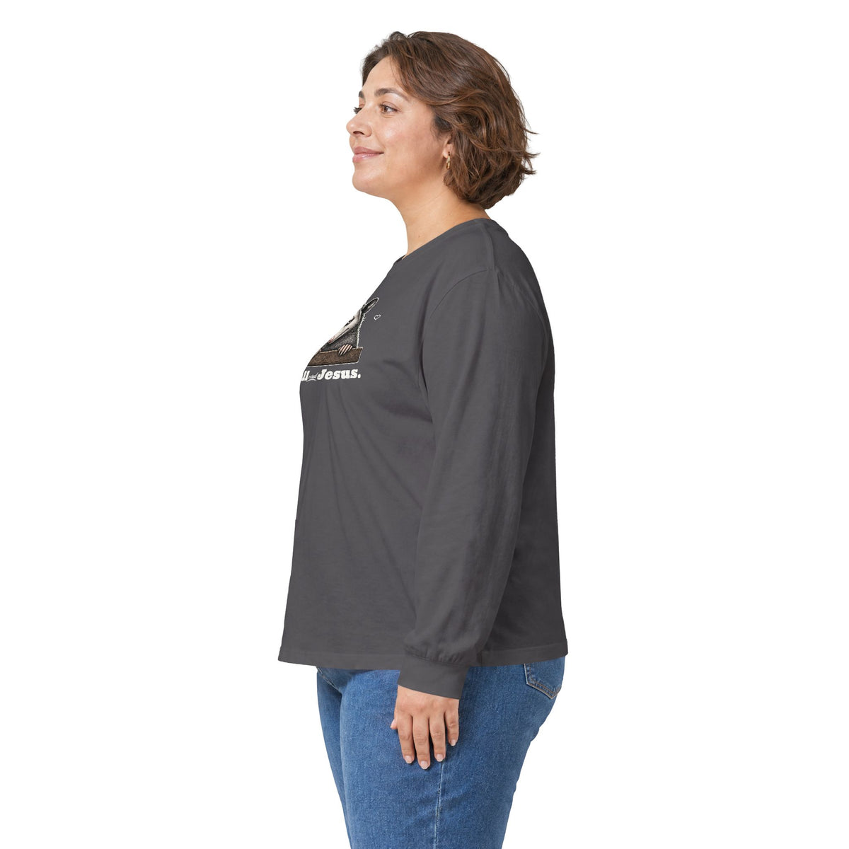Y'all Need Jesus Side-Eye Possum Long Sleeve Tee