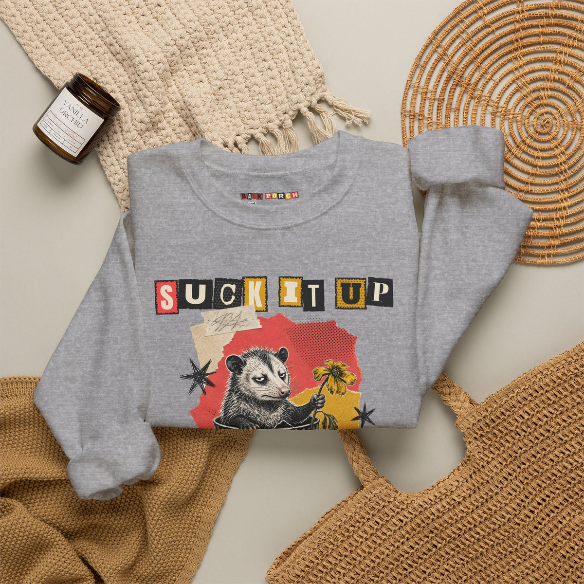 Suck It Up Buttercup Zine Possum Sweatshirt