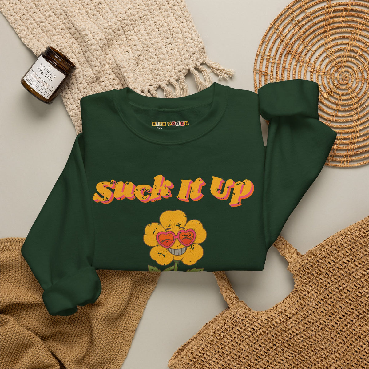 Suck It Up Buttercup Retro Groovy Sweatshirt – Back Porch Sass