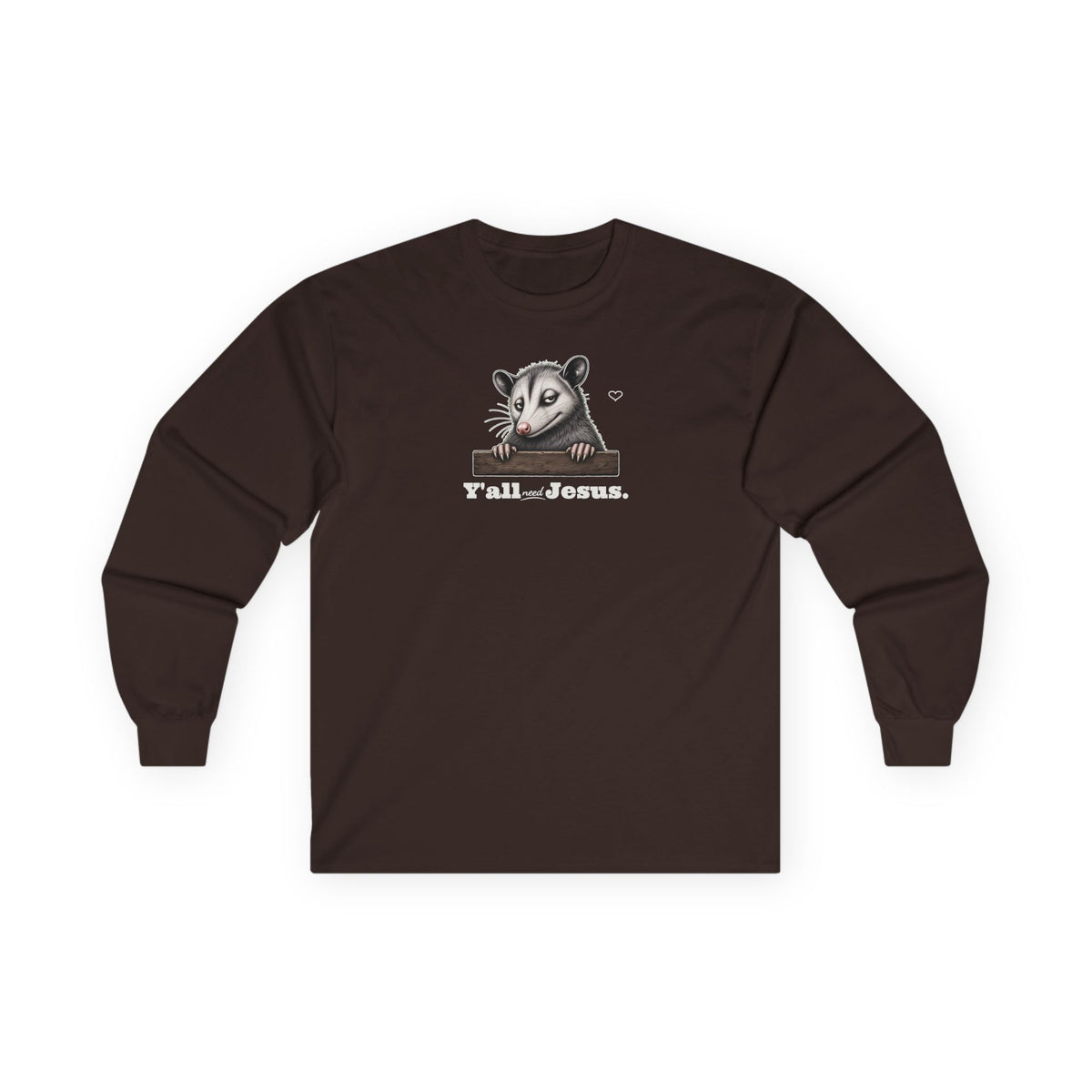 Y'all Need Jesus Side-Eye Possum Long Sleeve Tee