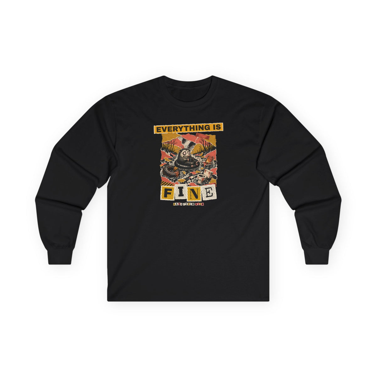 Everything Is Fine Stressed Possum Long Sleeve Tee – Back Porch Sass