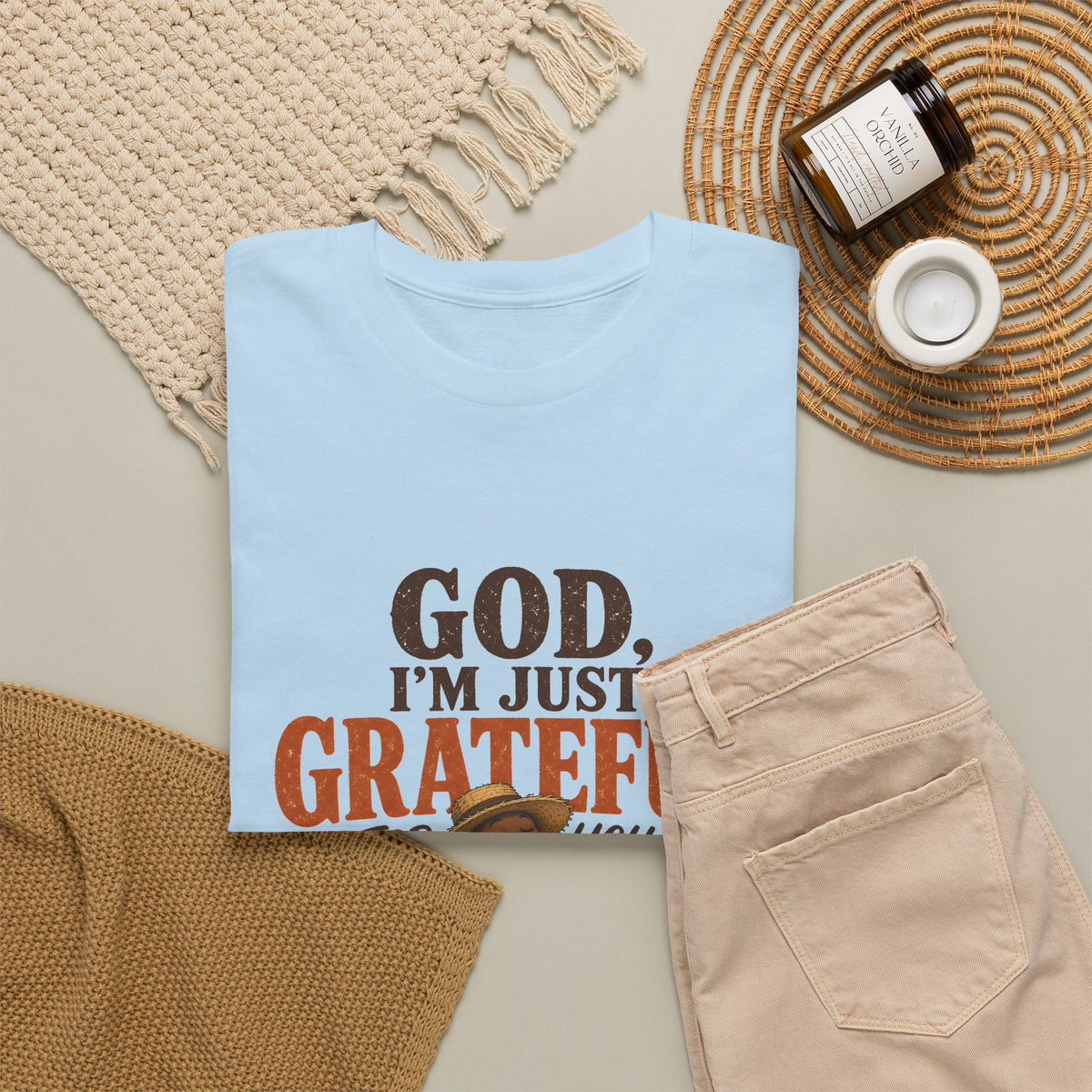 God I'm Just Grateful for You Rocking Chair Turkey Thanksgiving Tee