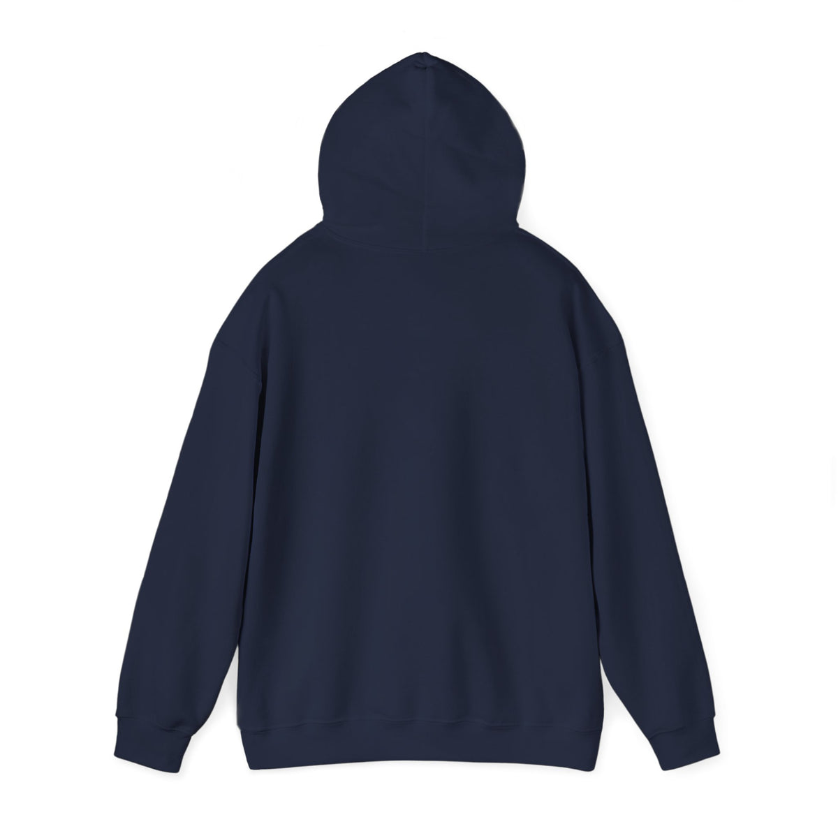 Navy Stay Positive Logo hoodie, back view, plain back