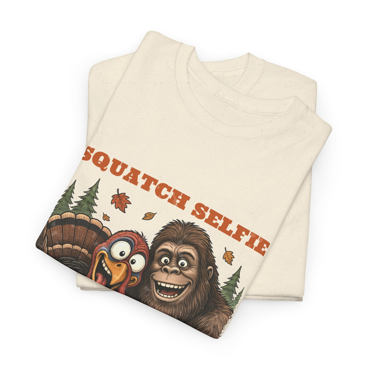 Squatch Selfie Bigfoot Turkey Thanksgiving Tee