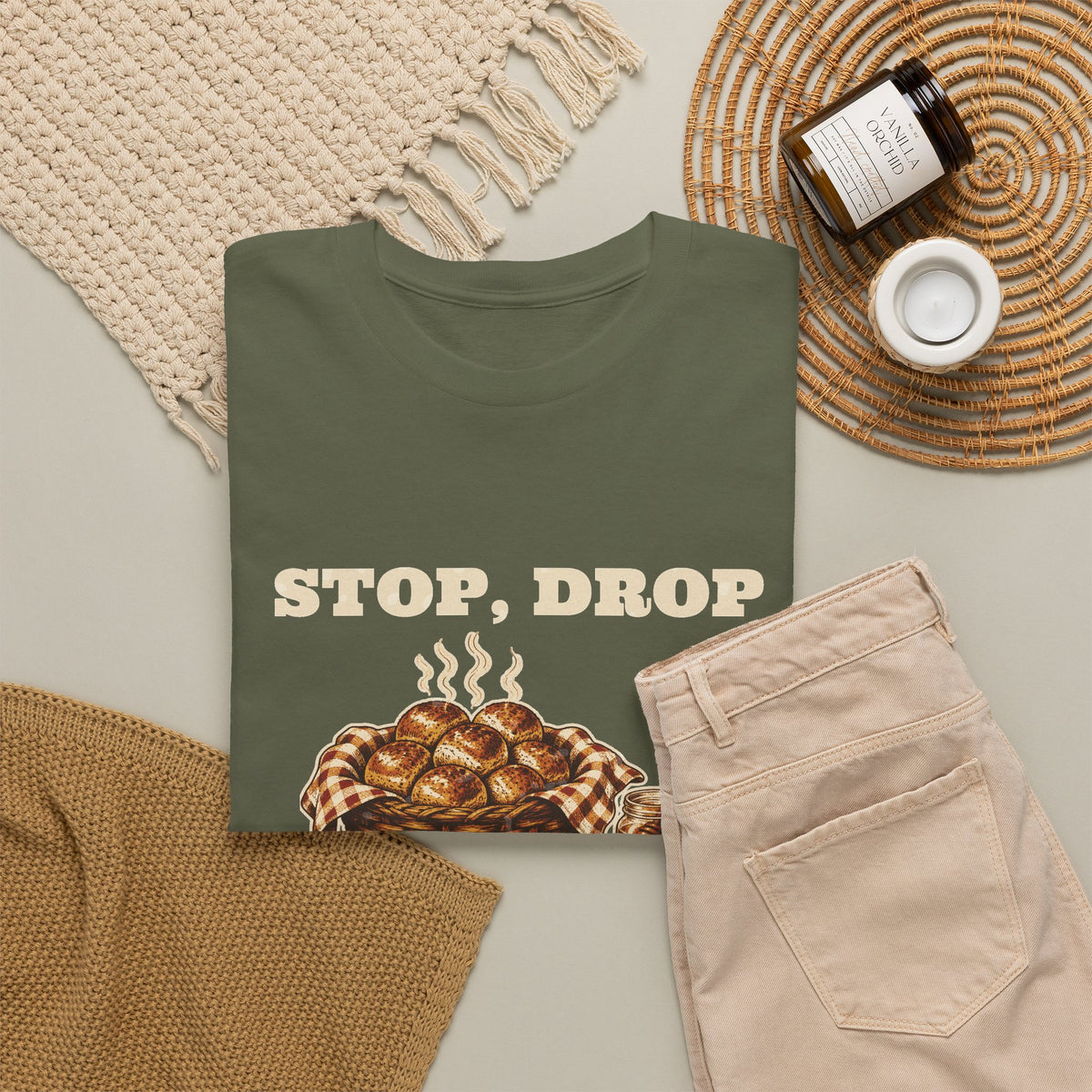 Stop, Drop & Pass the Rolls Thanksgiving Tee