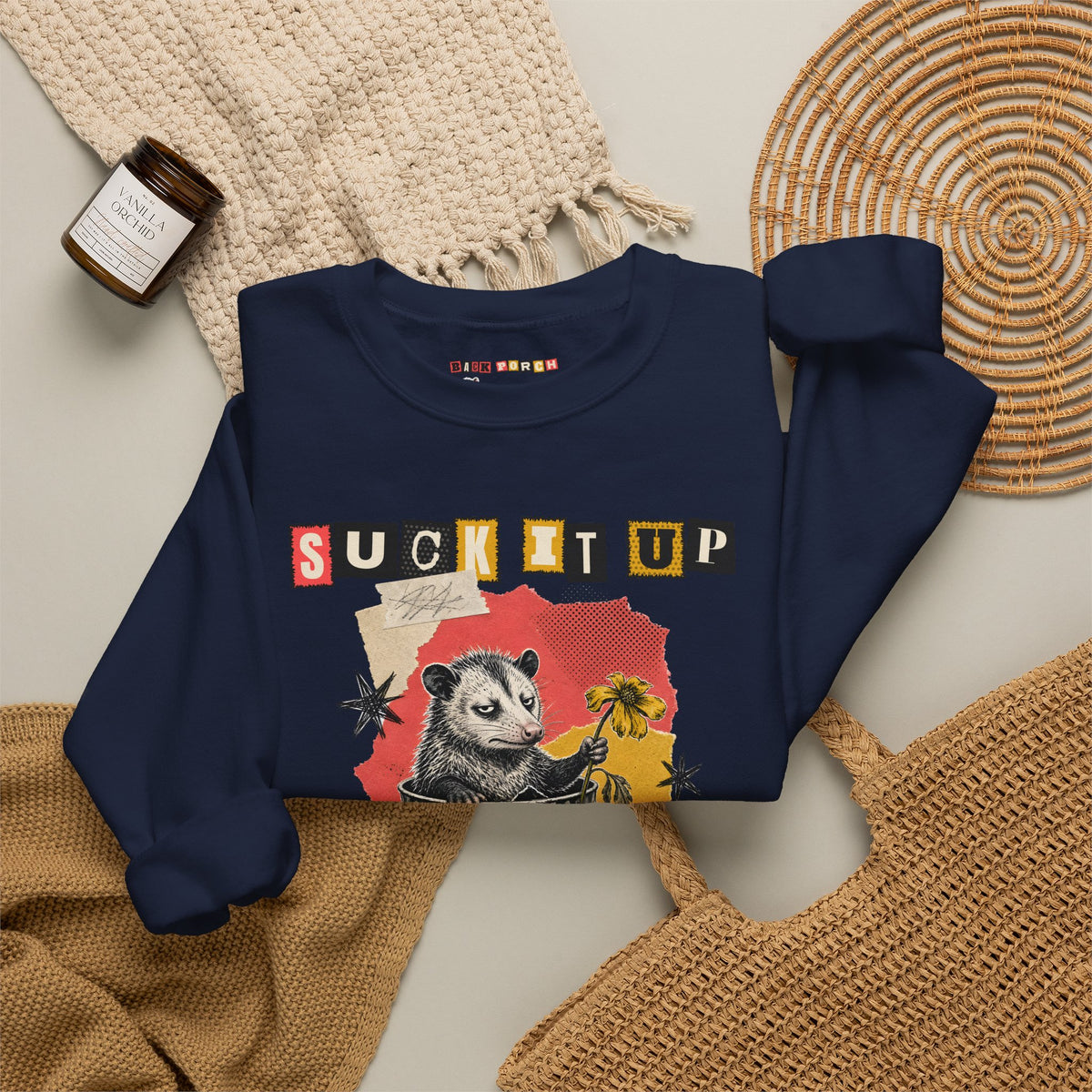 Suck It Up Buttercup Zine Possum Sweatshirt