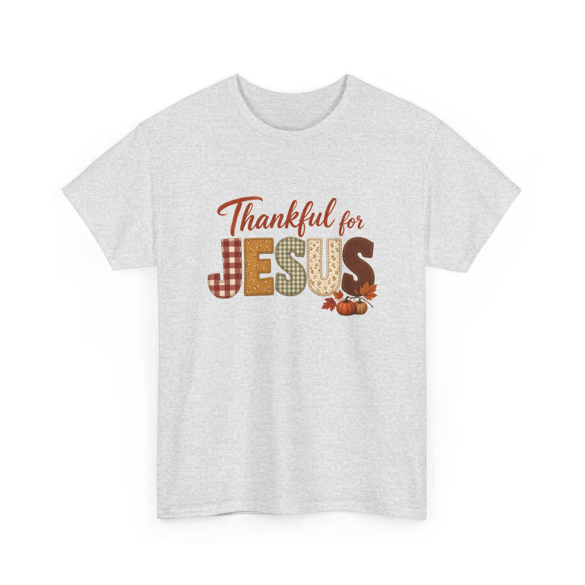 Thankful for Jesus Patchwork Quilt Thanksgiving Tee