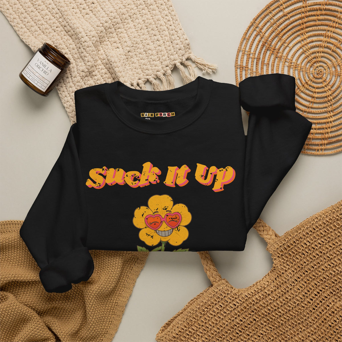 Suck It Up Buttercup Retro Groovy Sweatshirt – Back Porch Sass