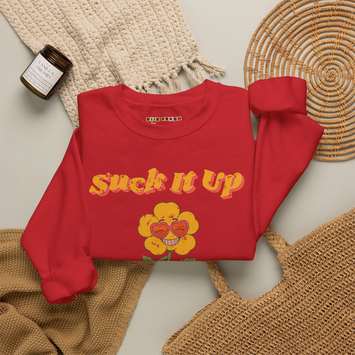 Suck It Up Buttercup Retro Groovy Sweatshirt – Back Porch Sass