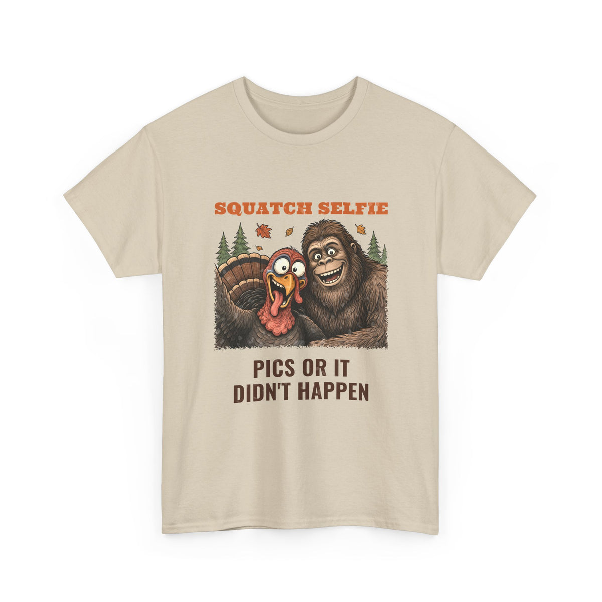 Squatch Selfie Bigfoot Turkey Thanksgiving Tee