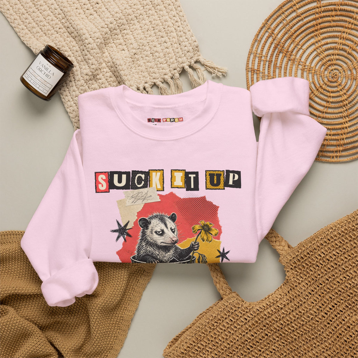 Suck It Up Buttercup Zine Possum Sweatshirt