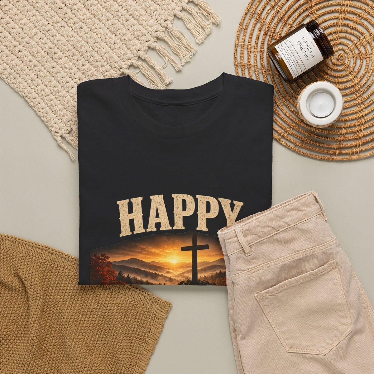 Happy Thanksgiving Give Thanks to the Lord Ridge Top Thanksgiving Tee