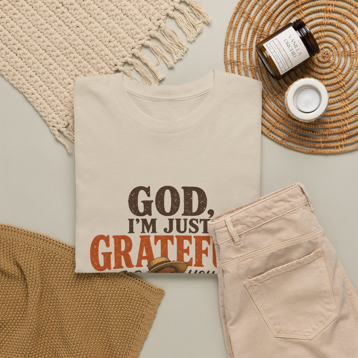 God I'm Just Grateful for You Rocking Chair Turkey Thanksgiving Tee