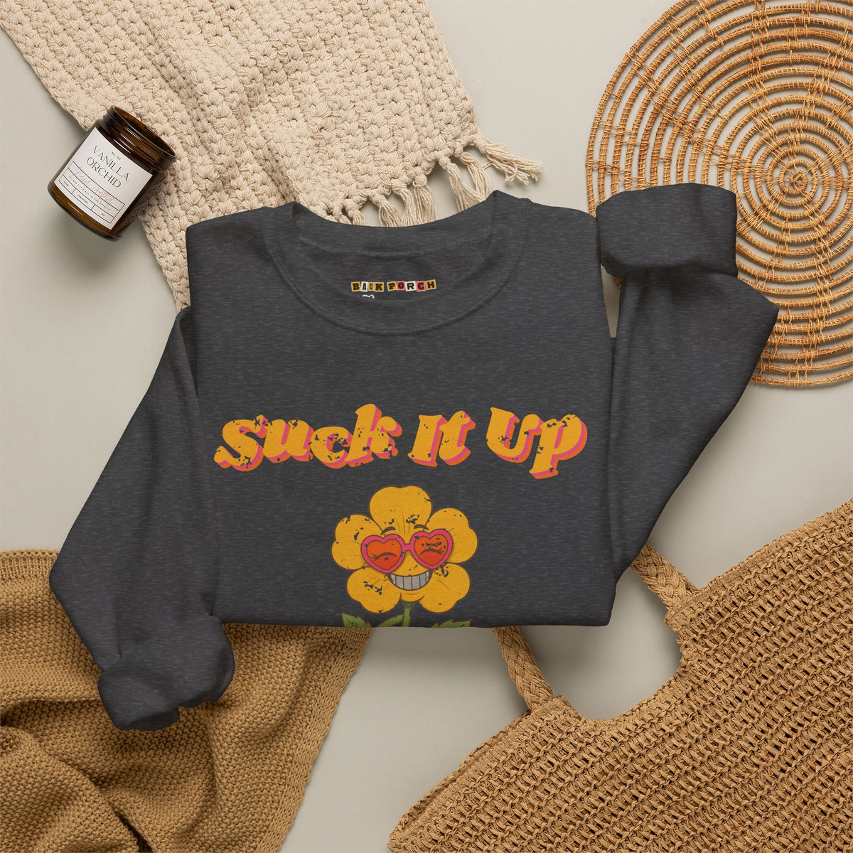 Suck It Up Buttercup Retro Groovy Sweatshirt – Back Porch Sass