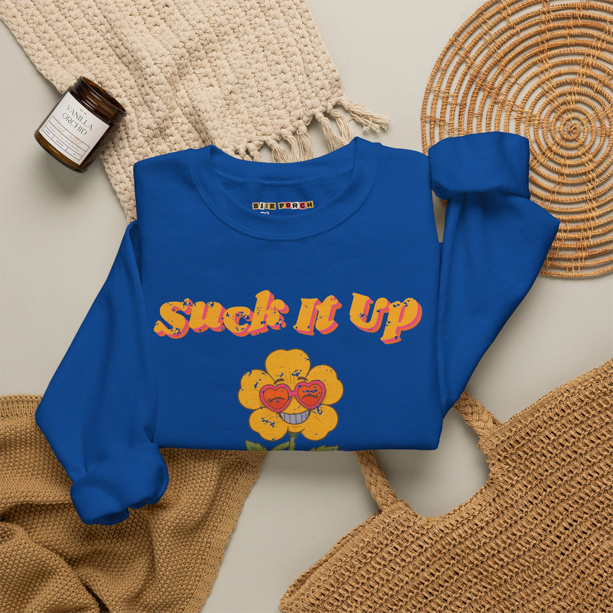 Suck It Up Buttercup Retro Groovy Sweatshirt – Back Porch Sass