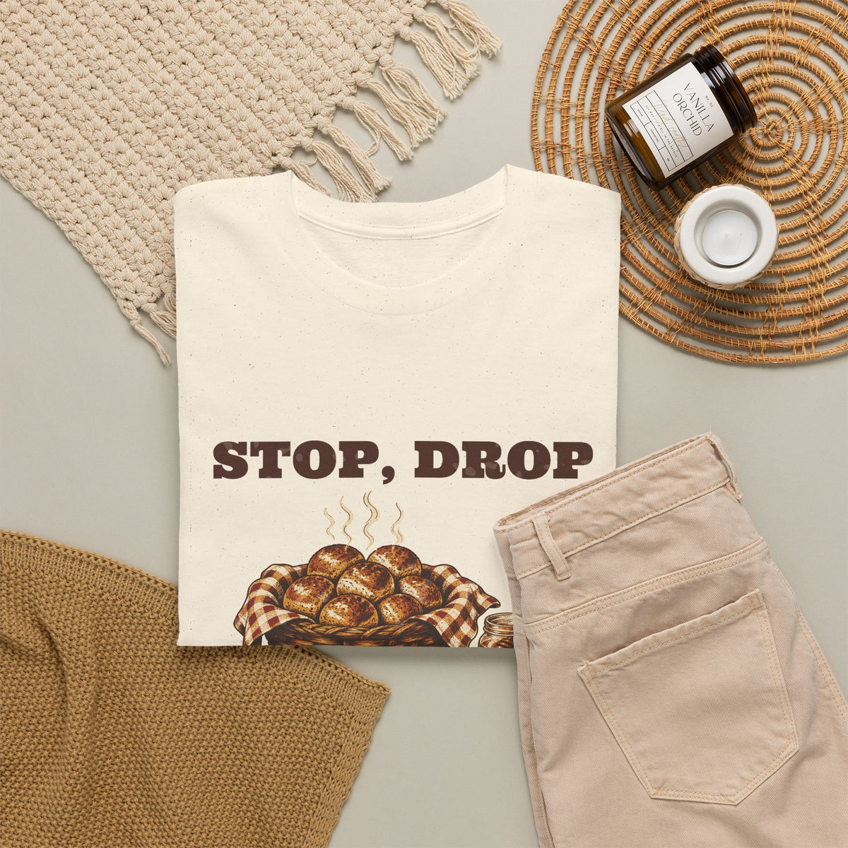 Stop, Drop & Pass the Rolls Thanksgiving Tee