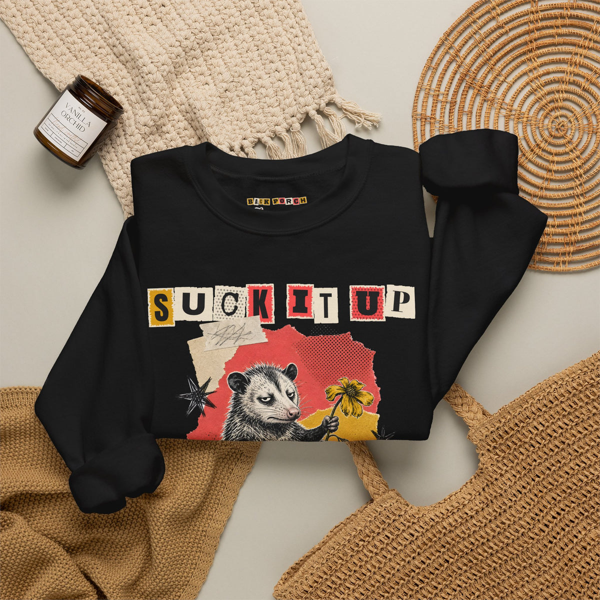 Suck It Up Buttercup Zine Possum Sweatshirt