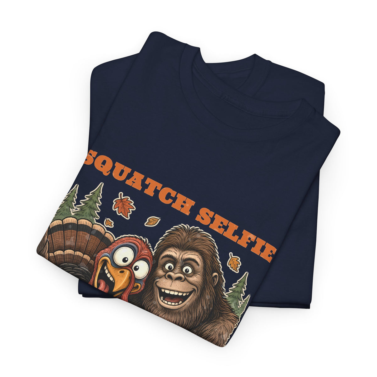 Squatch Selfie Bigfoot Turkey Thanksgiving Tee