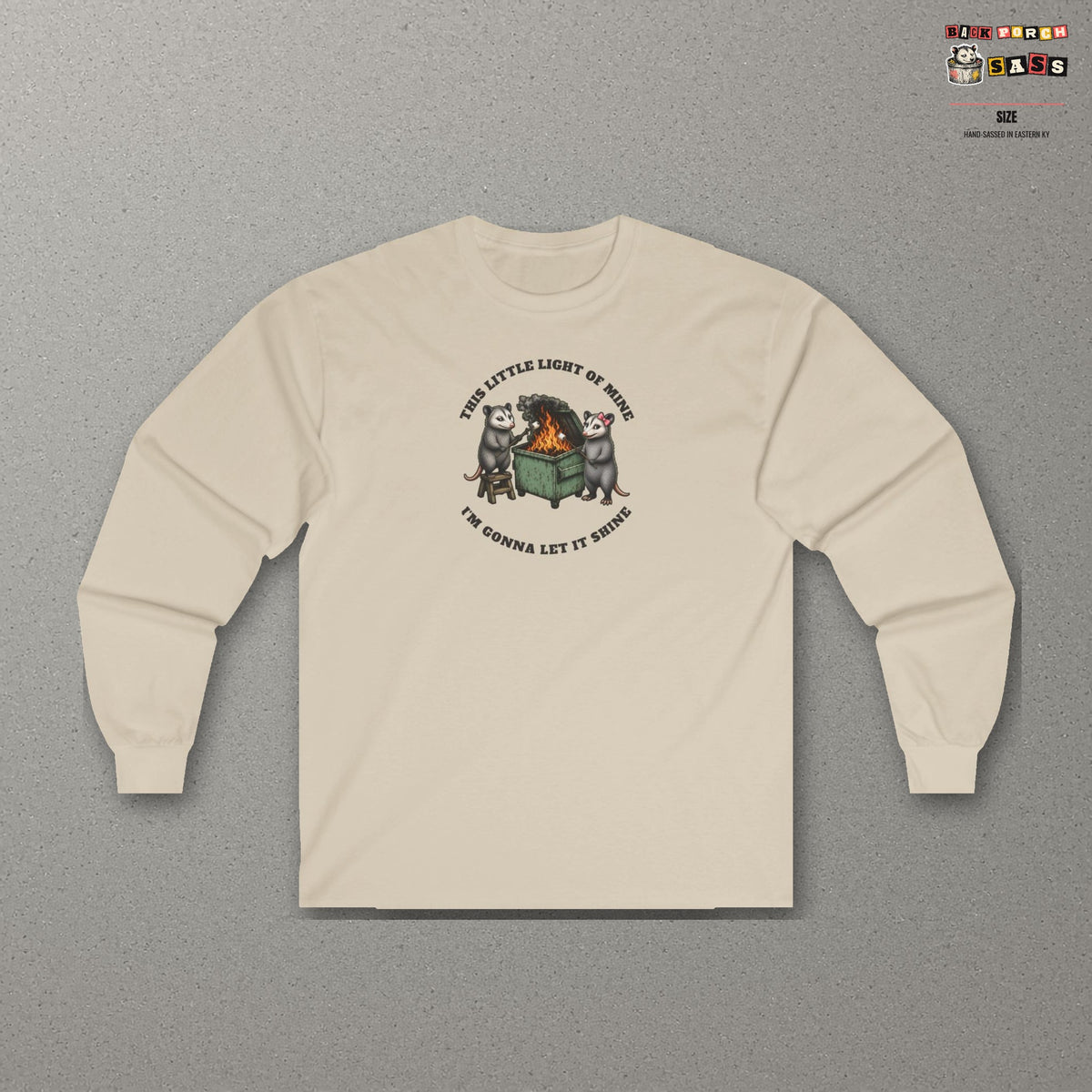 This Little Light of Mine Long Sleeve Tee – Sand – front