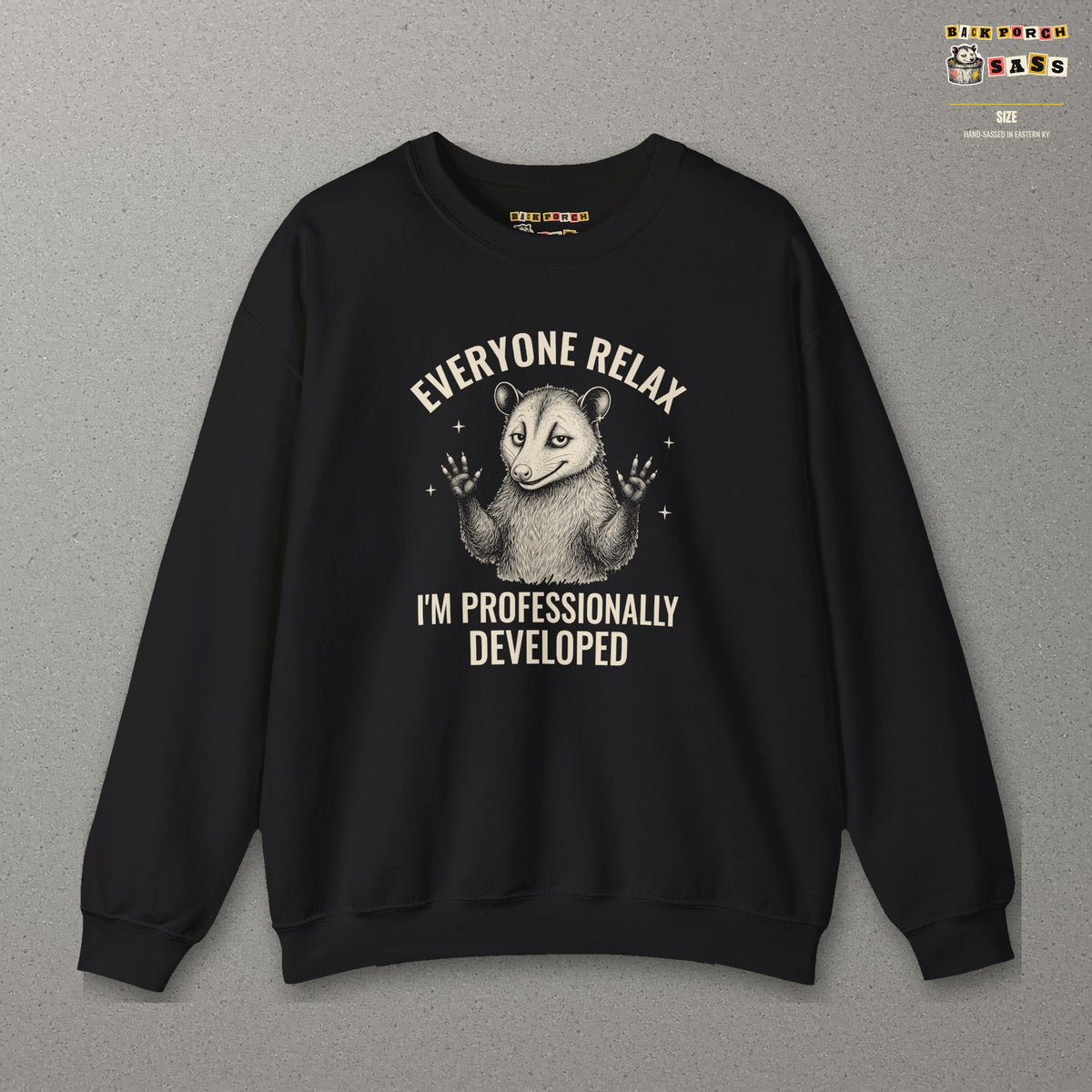 Everyone Relax I'm Professionally Developed - Carl Sweatshirt – Black – front
