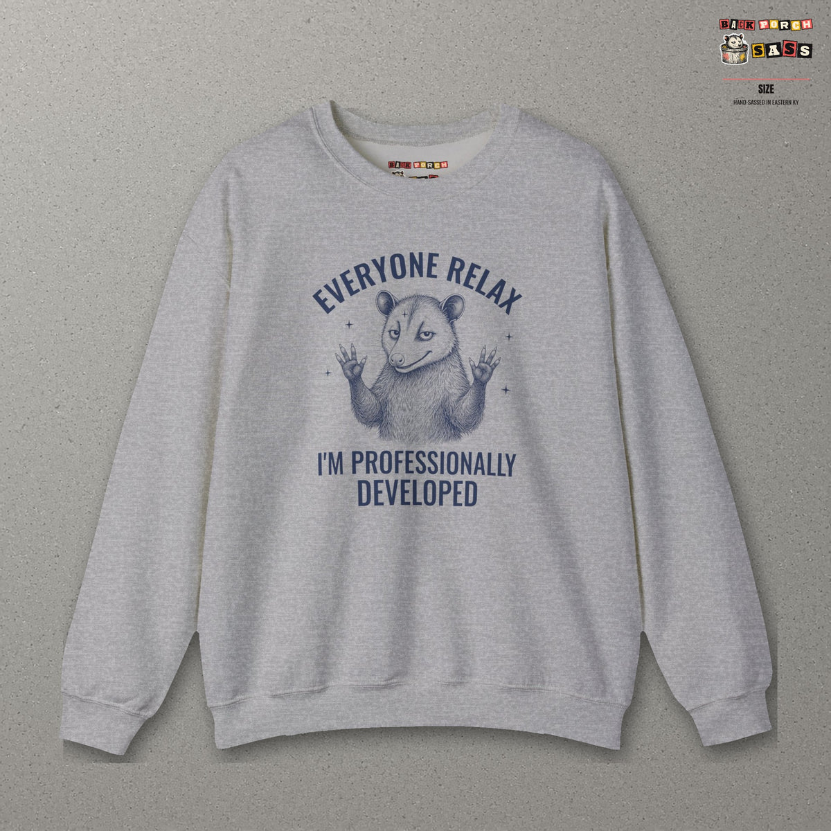 Everyone Relax I'm Professionally Developed - Carl Sweatshirt – Sport Grey – front