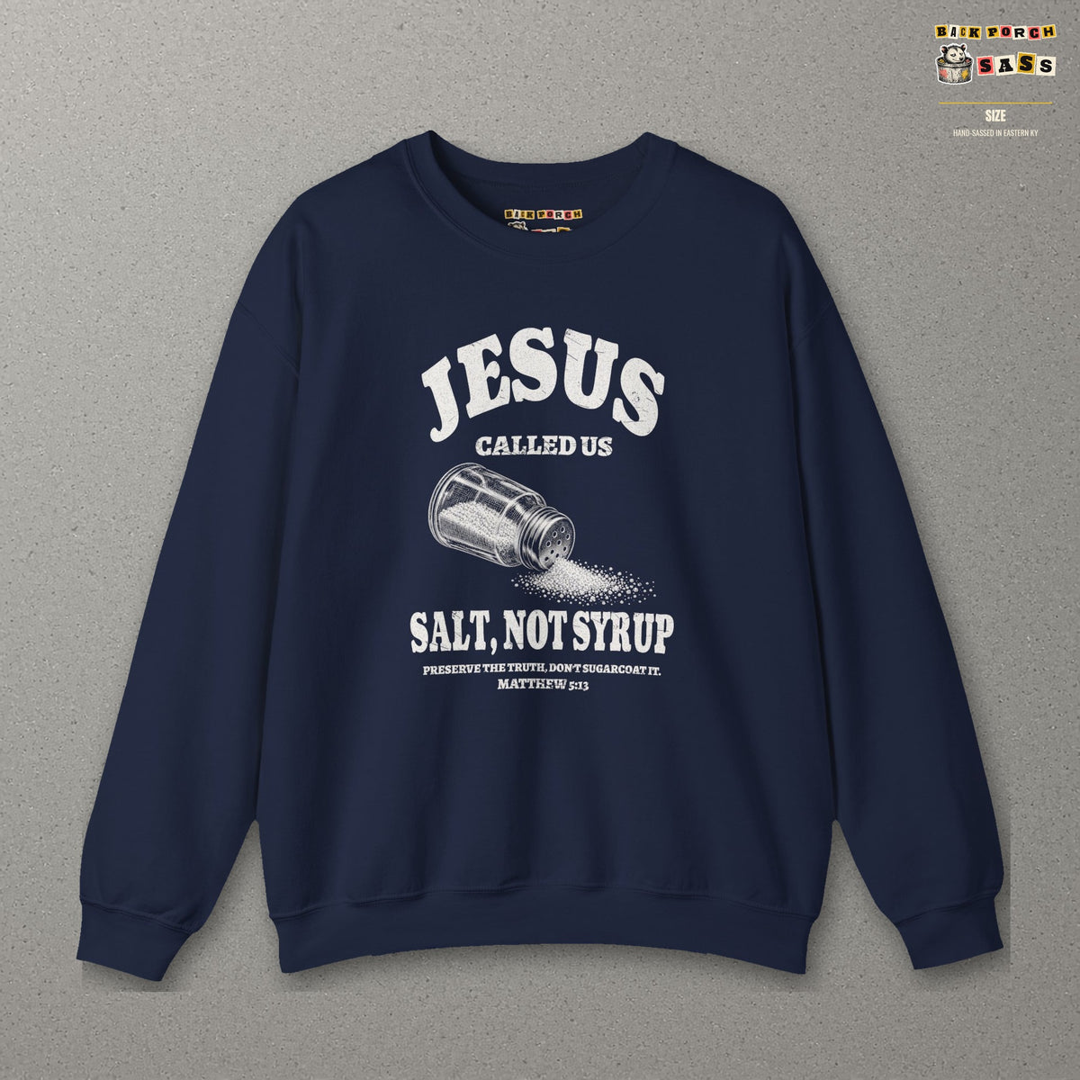 Salt Not Syrup Sweatshirt – Navy – front