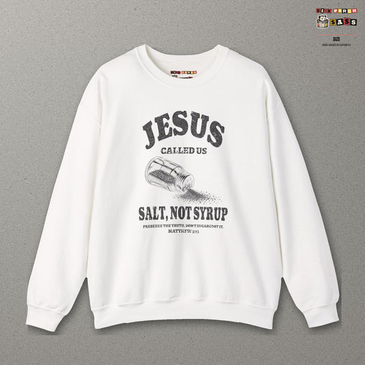 Salt Not Syrup Sweatshirt – White – front