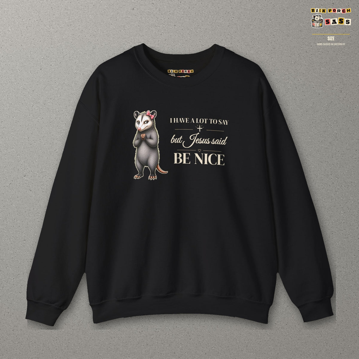 Be Nice Sweatshirt – Black – front
