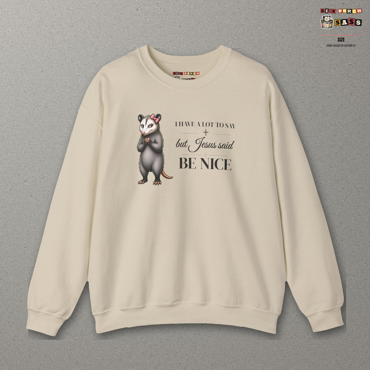 Be Nice Sweatshirt – Sand – front