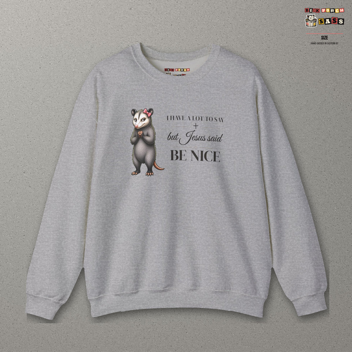 Be Nice Sweatshirt – Sport Grey – front