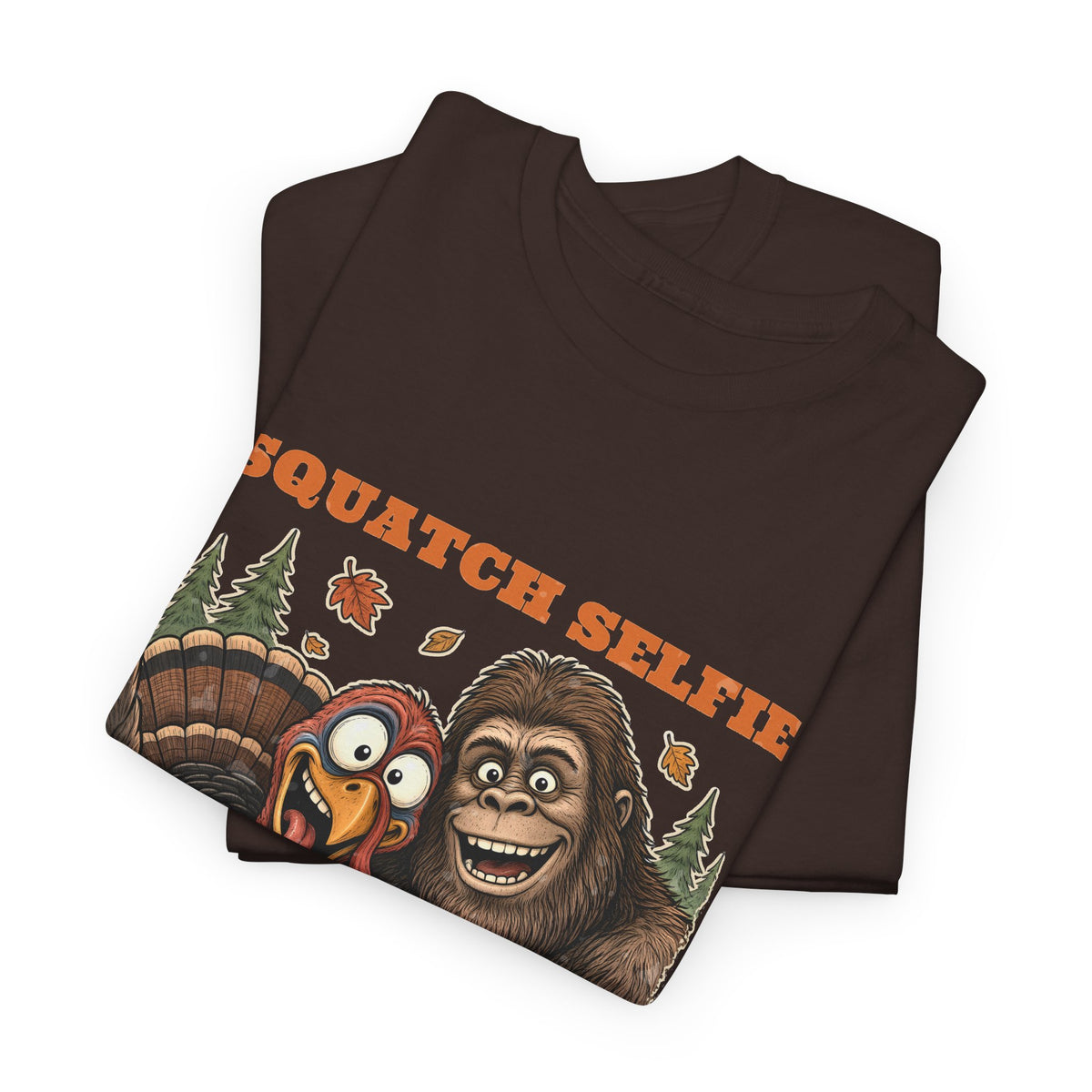 Squatch Selfie Bigfoot Turkey Thanksgiving Tee