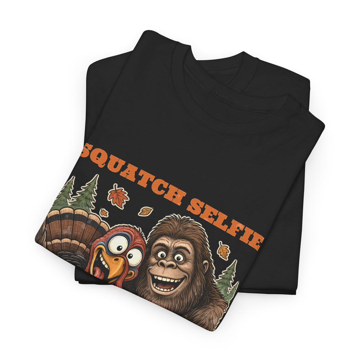 Squatch Selfie Bigfoot Turkey Thanksgiving Tee