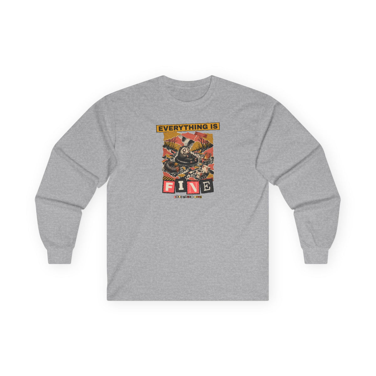 Everything Is Fine Stressed Possum Long Sleeve Tee – Back Porch Sass