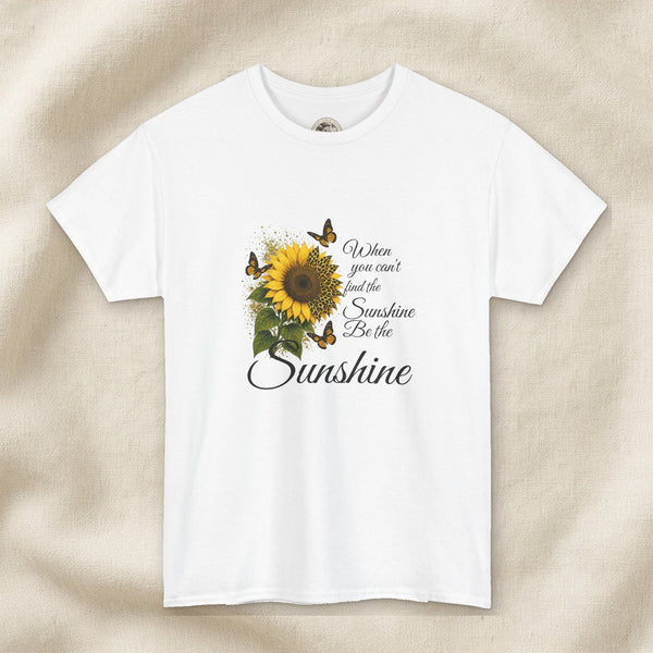 When You Can't Find the Sunshine, Be the Sunshine Women's Tee – Front Porch Grace – White – front