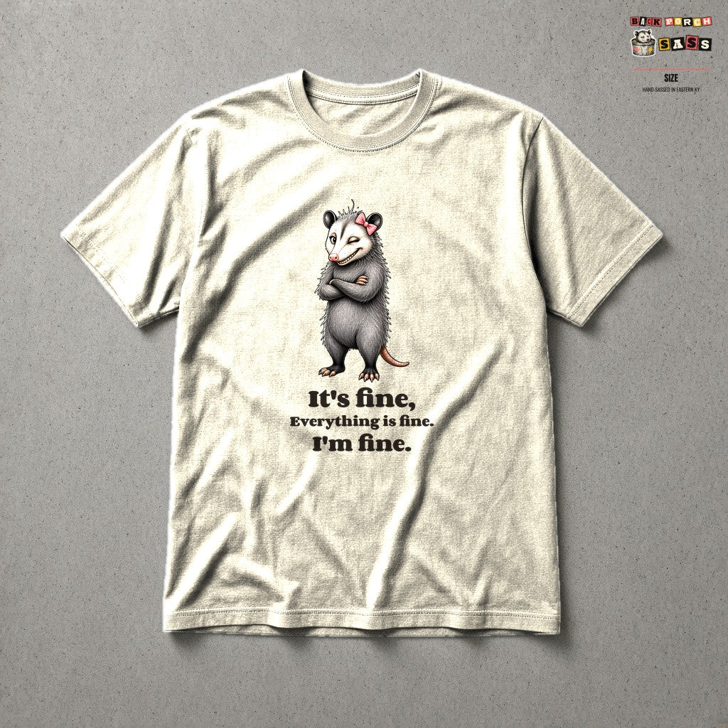 It's Fine, Everything Is Fine, I'm Fine - Carla Tee in Natural – Back Porch Sass by The Hillbillies