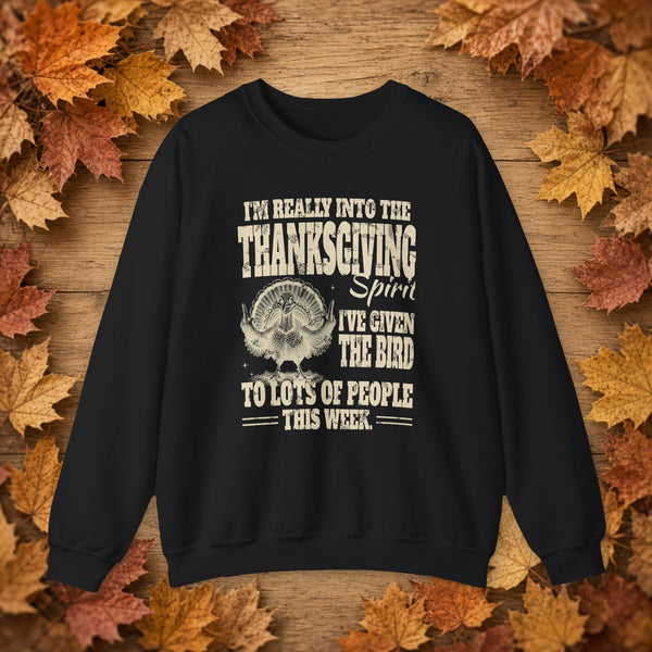 Given the Bird Thanksgiving Sweatshirt – Black – front