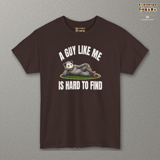 A Guy Like Me Is Hard to Find - Carl the Possum Tee – Dark Chocolate – front