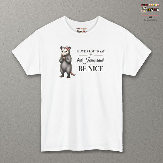 Be Nice Tee – White – front