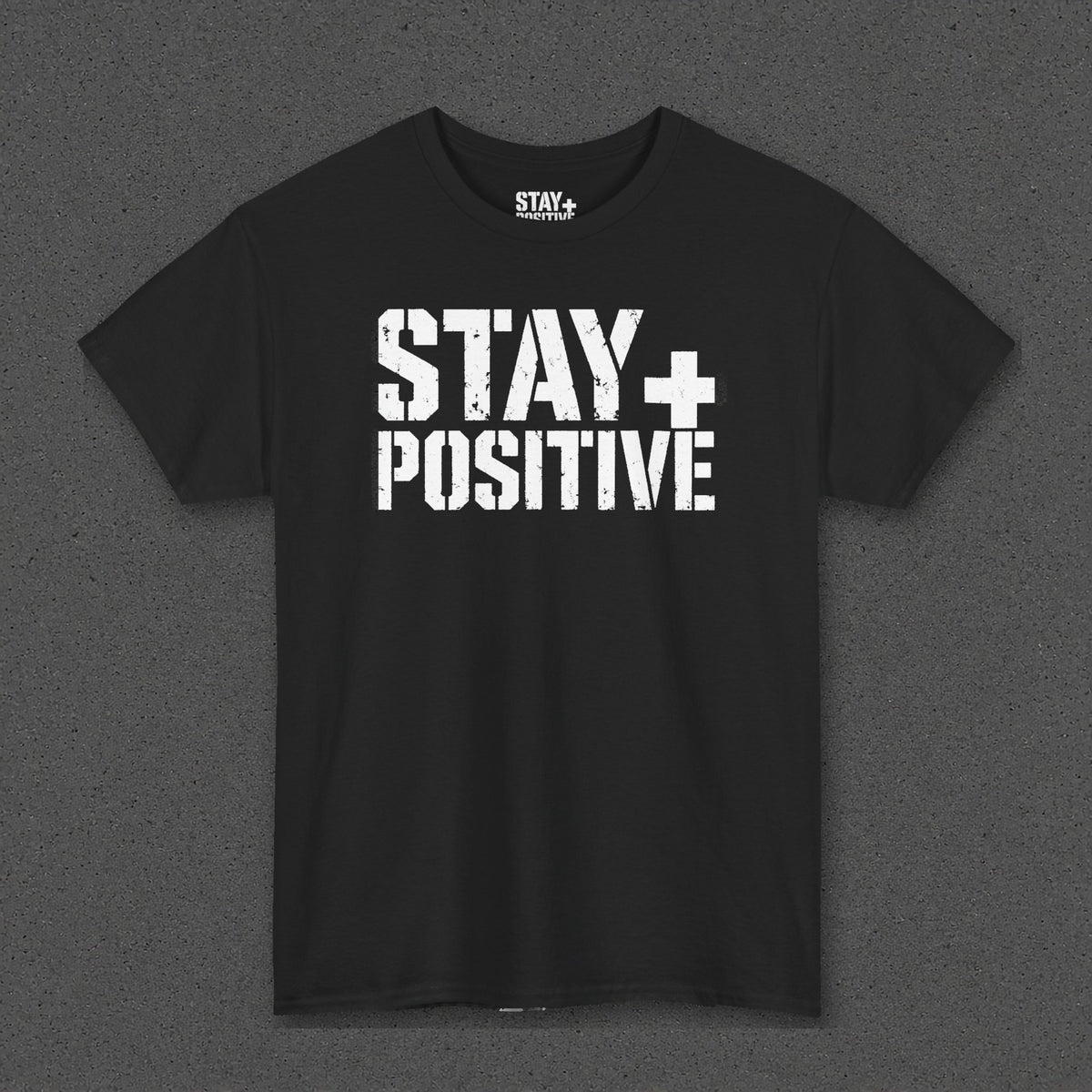 Stay Positive Logo Tee – Black – front
