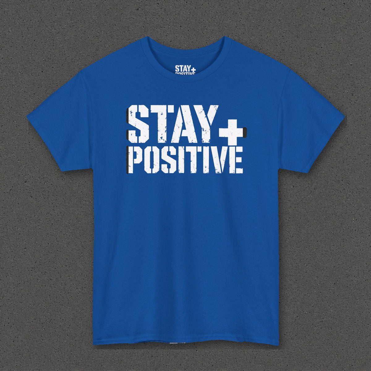 Stay Positive Logo Tee – Royal – front