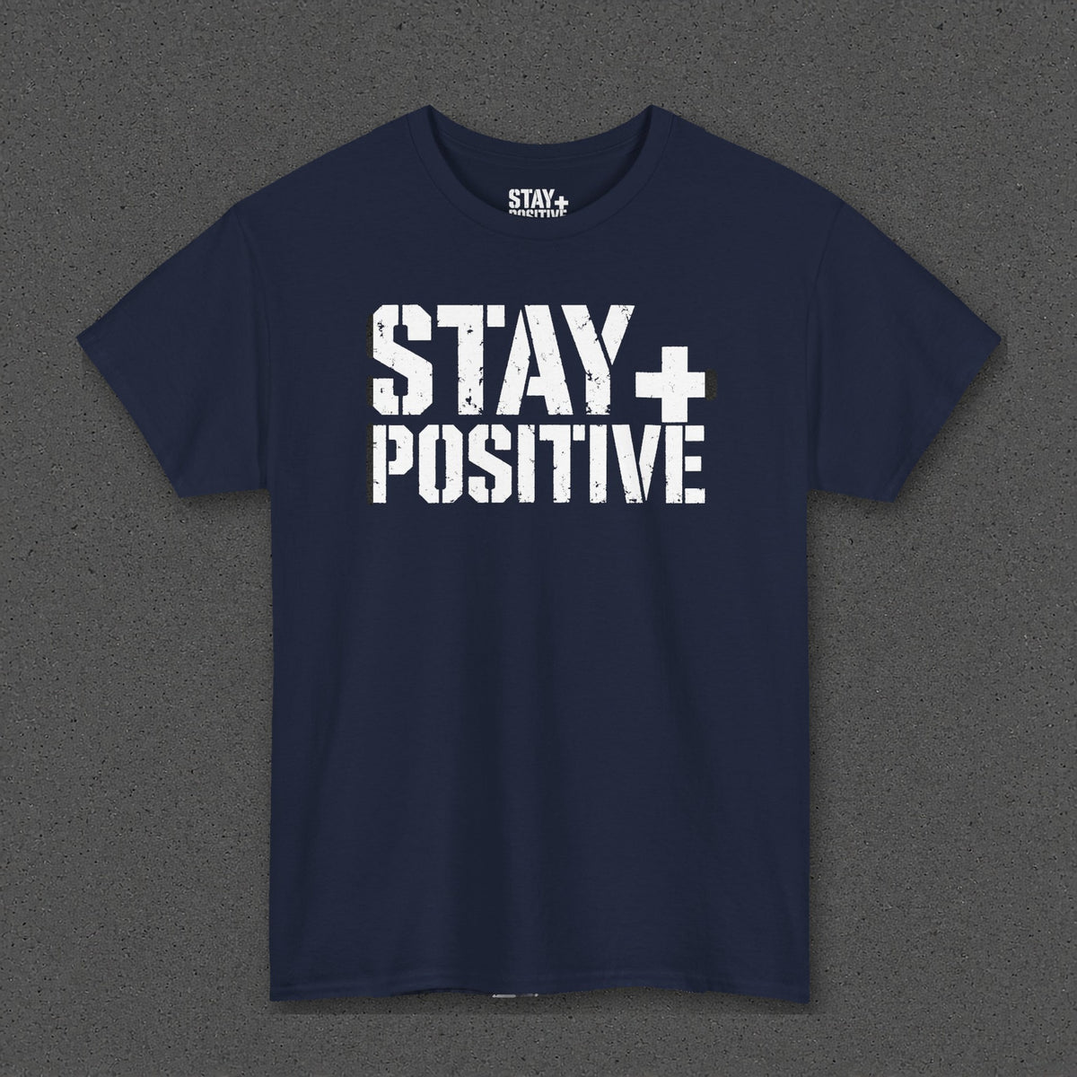 Stay Positive Logo Tee – Navy – front