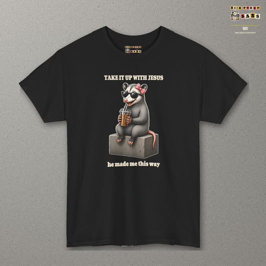 Take It Up With Jesus - Carla Tee – Black – front