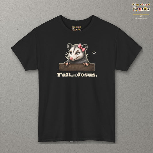 Y'all Need Jesus - Carla Tee – Black – front