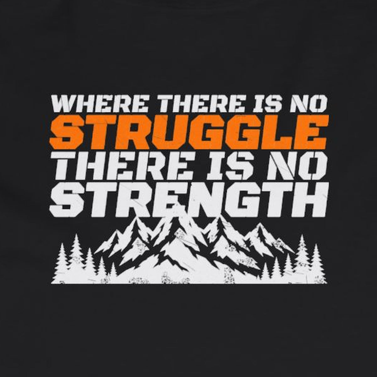 No Struggle No Strength Long Sleeve Tee – Stay Positive – Black – back print close-up