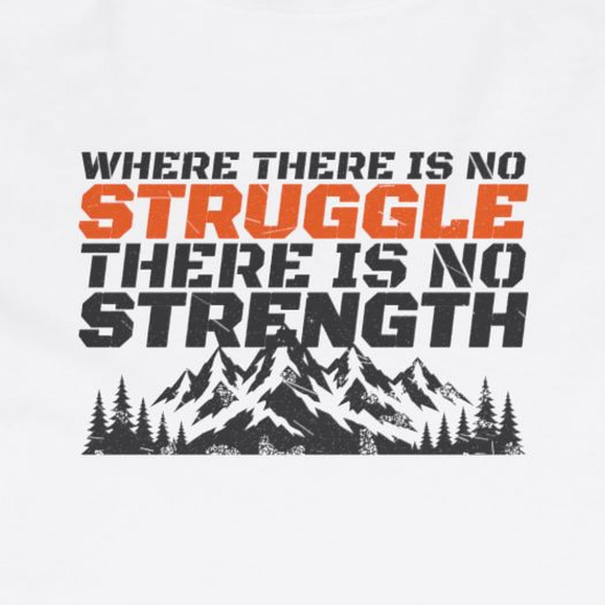 No Struggle No Strength Long Sleeve Tee – Stay Positive – White – back print close-up
