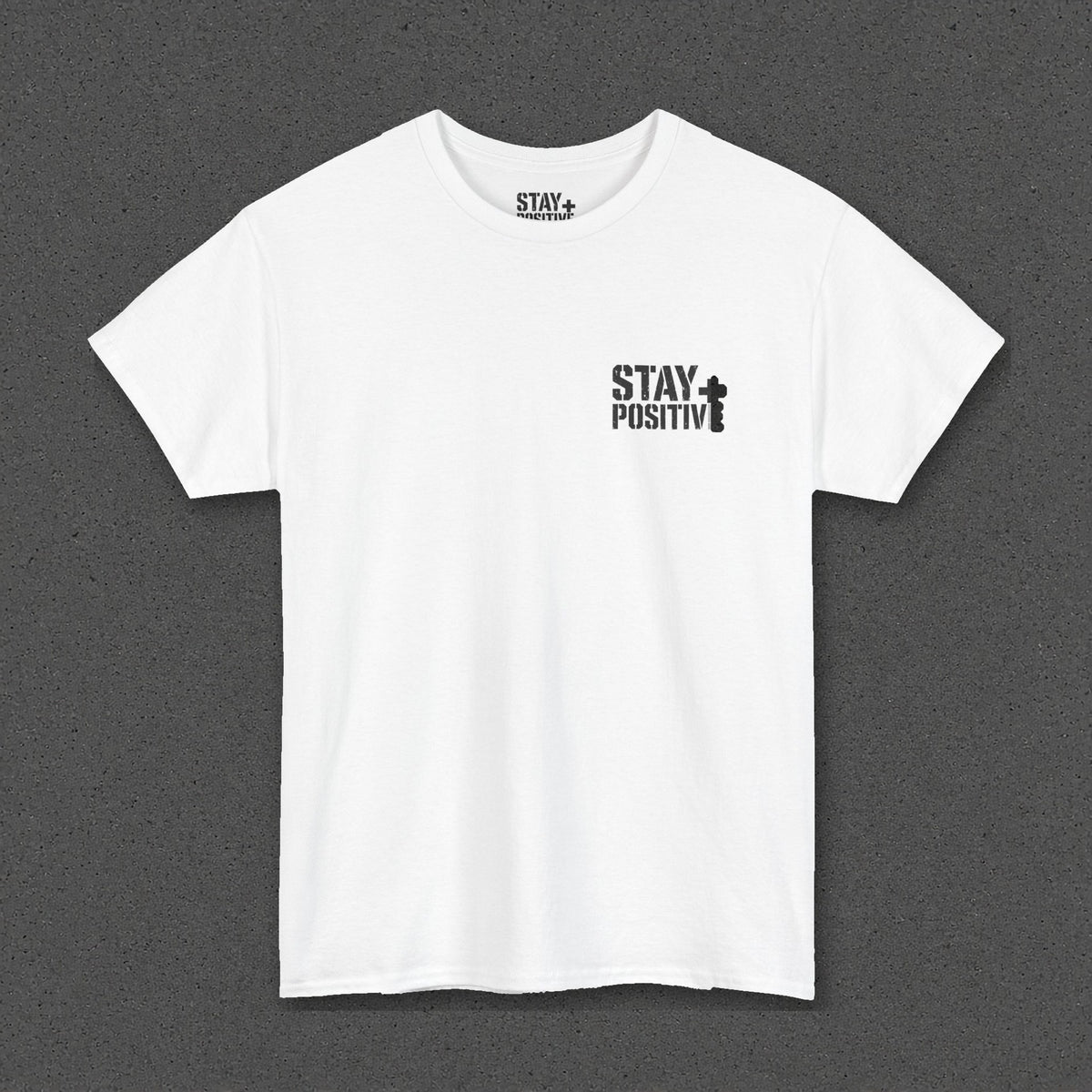 No Struggle No Strength Tee – Stay Positive – White – front