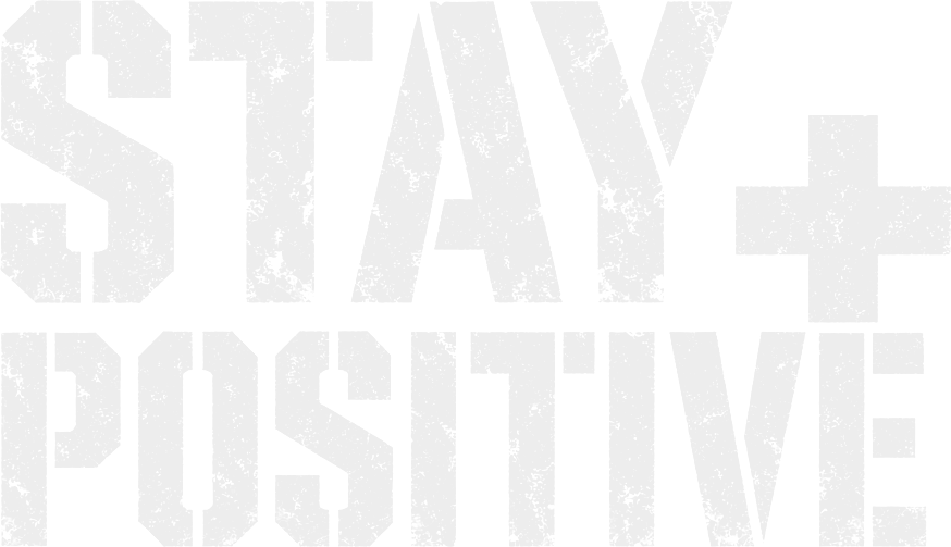 Stay Positive bold faith apparel logo by The Hillbillies