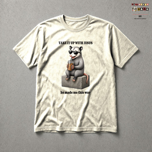 Take It Up With Jesus Tee in Natural – Back Porch Sass by The Hillbillies
